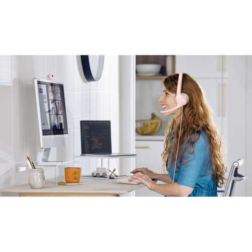 Logitech H390 Wired USB-A Headset Rose