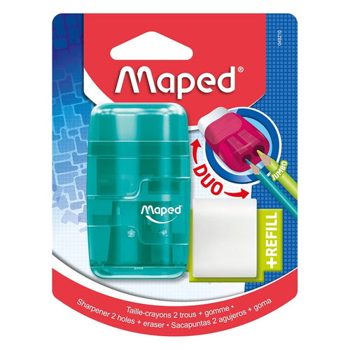 Maped Connect Sharpener and Eraser Translucent Colour Box of 6