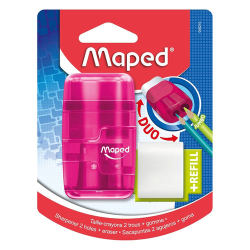 Maped Connect Sharpener and Eraser Translucent Colour Box of 6