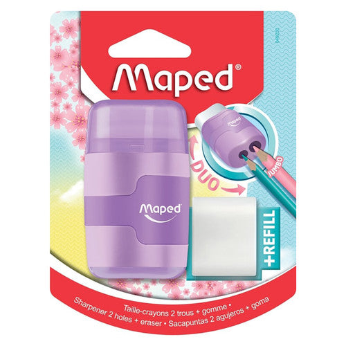 Maped Connect Sharpener and Eraser Pastel Colour Box of 6