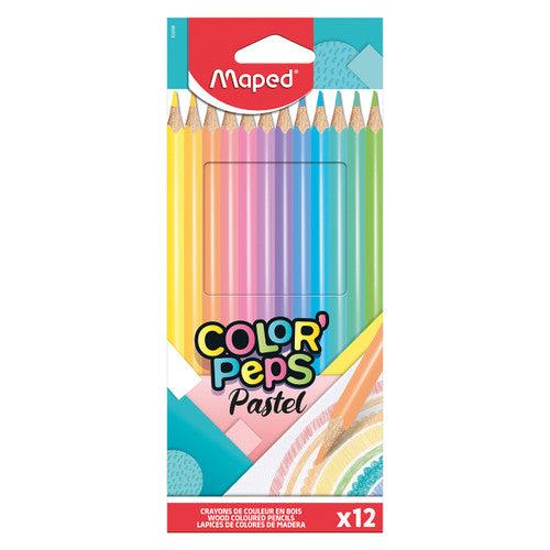 Maped Color Peps Pencils Colour Pastel Assorted Pack of 12 Box of 12