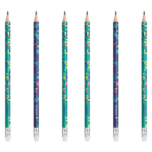 Maped Pixel Party Graphite Pencils Pack of 6 Box of 24