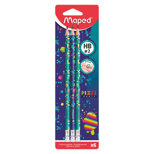 Maped Pixel Party Graphite Pencils Pack of 6 Box of 24