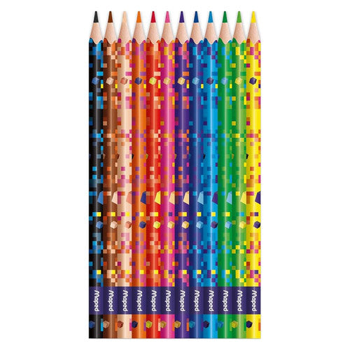 Maped Pixel Party Coloured Pencils Assorted Pack of 12 Box of 12
