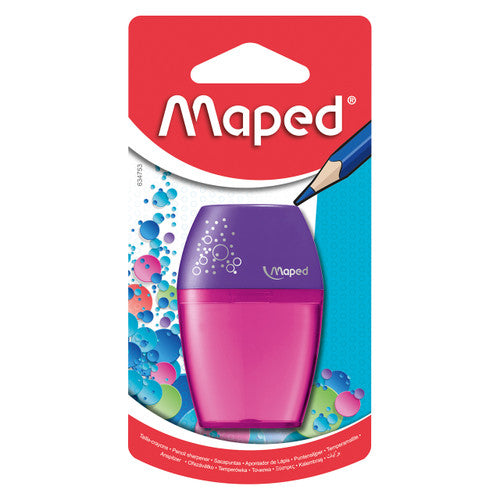 Maped Shaker 1-Hole Sharpener Blue Pink Turquoise Hangsell