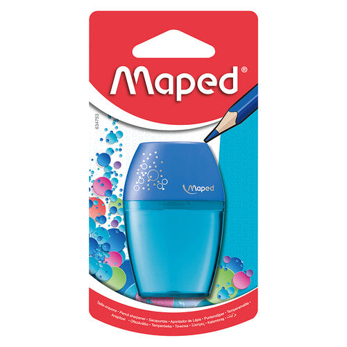 Maped Shaker 1-Hole Sharpener Blue Pink Turquoise Hangsell