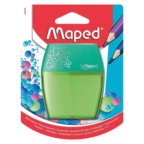 Maped Shaker 2-Hole Sharpener Blue Pink Turquoise Hangsell