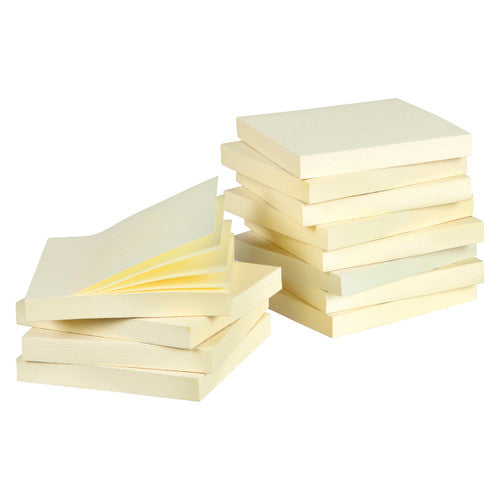 Marbig Repositionable Notes 75 x 75mm Yellow Pack of 12
