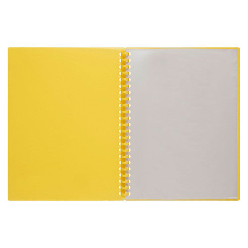 Marbig Refillable Display Book 20 Pocket A4 Translucent Yellow
