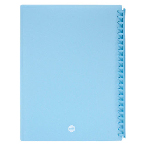 Marbig Clearview Refillable Display Book 20 Pocket A4 Pastel Blue