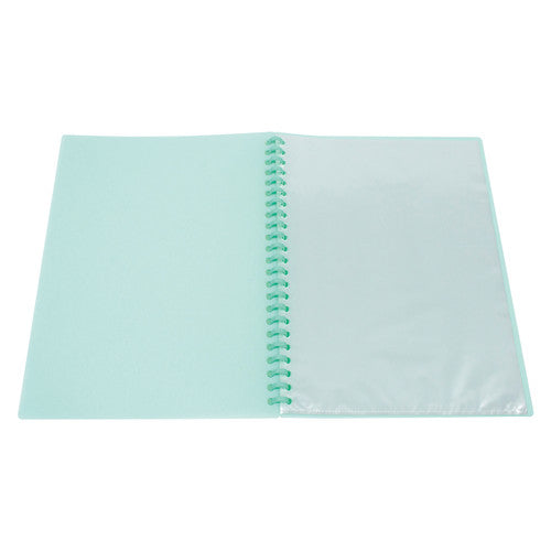 Marbig Clearview Refillable Display Book 20 Pocket A4 Pastel Green