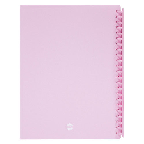 Marbig Clearview Refillable Display Book 20 Pocket A4 Pastel Pink