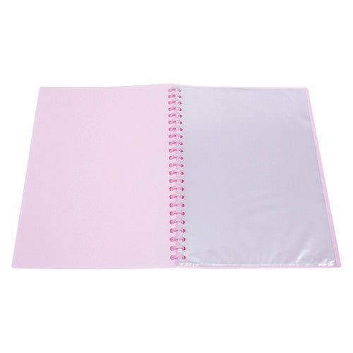 Marbig Clearview Refillable Display Book 20 Pocket A4 Pastel Pink
