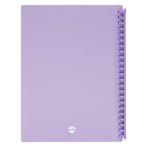 Marbig Clearview Refillable Display Book 20 Pocket A4 Pastel Purple