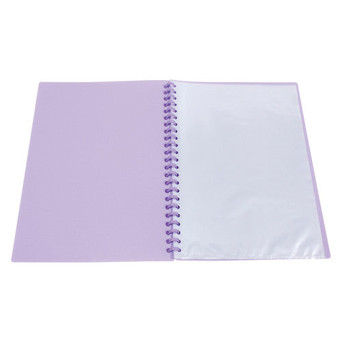 Marbig Clearview Refillable Display Book 20 Pocket A4 Pastel Purple