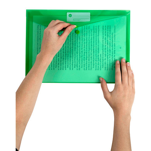 Marbig Doculope Document Wallet A4 Green Pack of 10