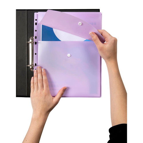 Marbig Binder Wallet A4 Top Open Pastel Purple Pack of 12