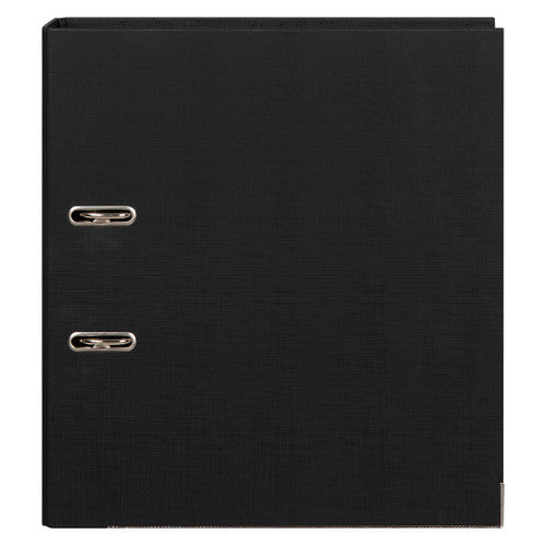 Marbig Lever Arch File PE Linen A4 Black Pack of 10