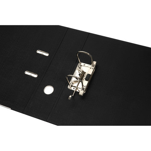 Marbig Lever Arch File PE Linen A4 Black Pack of 10