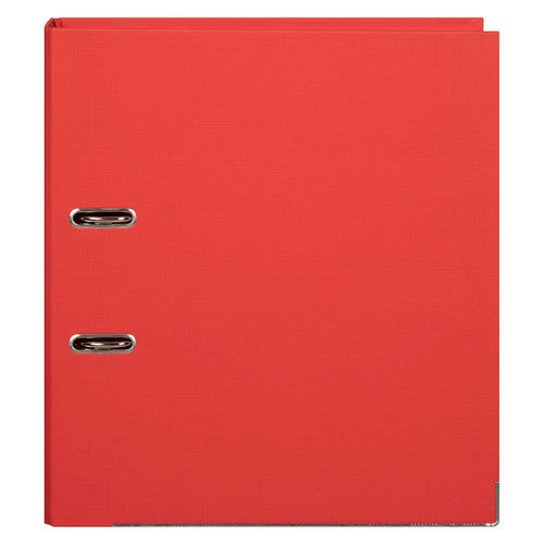 Marbig Lever Arch File PE Linen A4 Bright Red Pack of 10