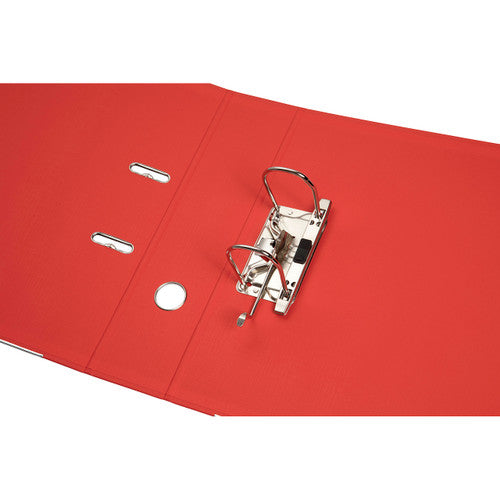 Marbig Lever Arch File PE Linen A4 Bright Red Pack of 10