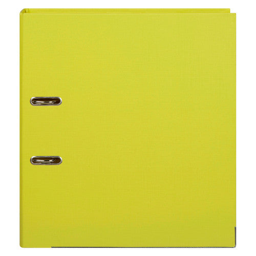Marbig Lever Arch File PE Linen A4 Lemon