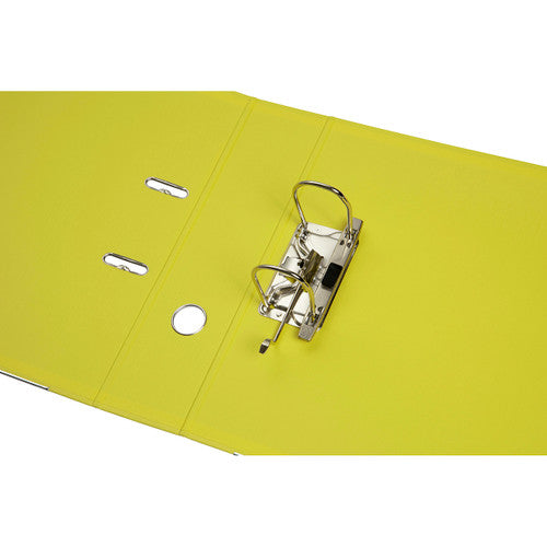 Marbig Lever Arch File PE Linen A4 Lemon