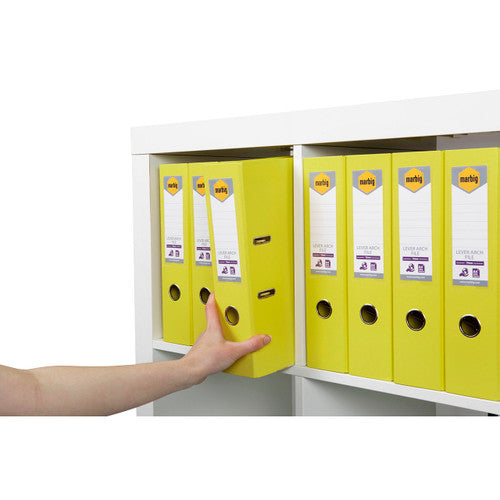 Marbig Lever Arch File PE Linen A4 Lemon
