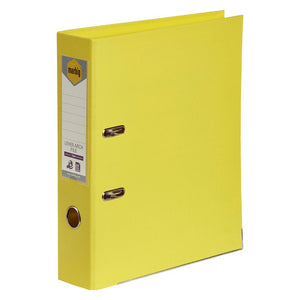 Marbig Lever Arch File PE Linen A4 Lemon