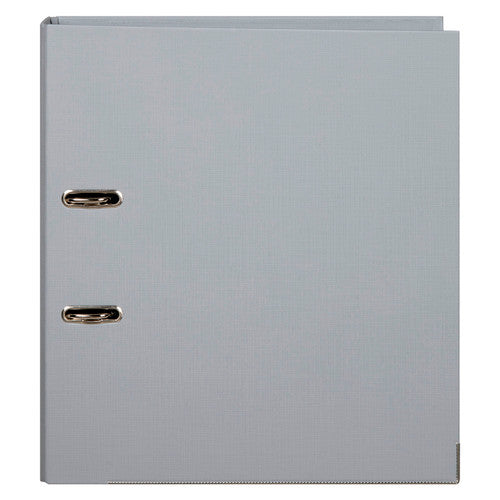 Marbig Lever Arch File PE Linen A4 Grey Pack of 10