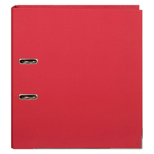 Marbig Lever Arch File PE Linen A4 Deep Red