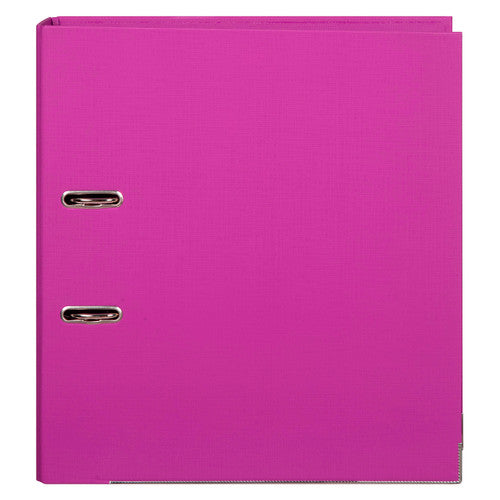 Marbig Lever Arch File PE Linen A4 Pink Pack of 10