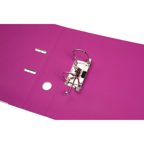 Marbig Lever Arch File PE Linen A4 Pink Pack of 10