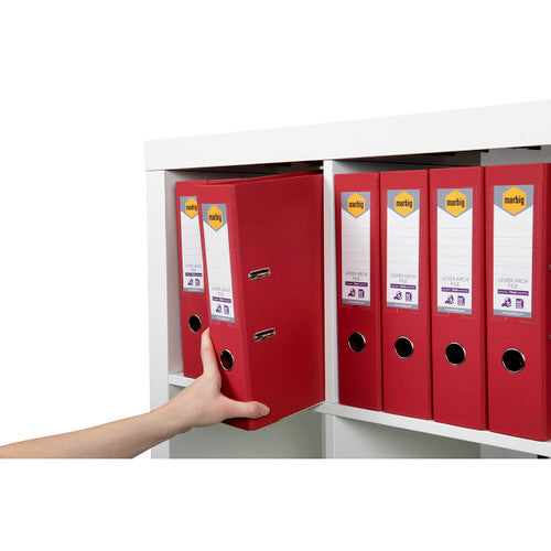 Marbig Lever Arch File PE Linen A4 Deep Red