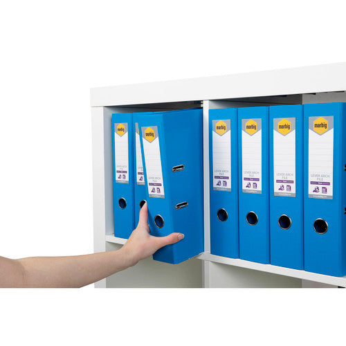 Marbig Lever Arch File PE Linen A4 Sky Blue