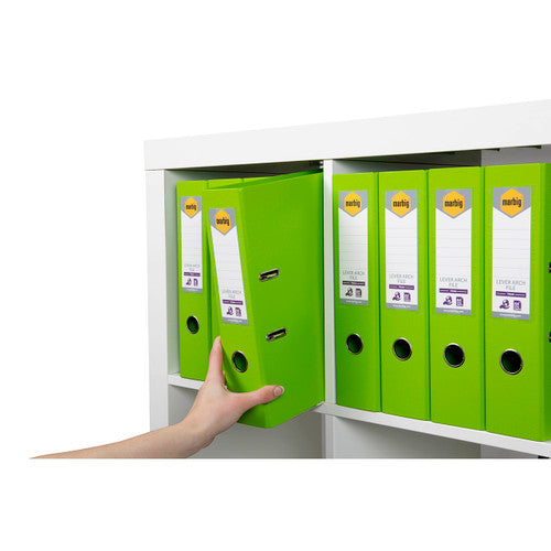 Marbig Lever Arch File PE Linen A4 Lime