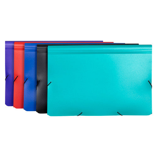 Marbig Expanding File Polypropylene 12 Pocket Foolscap Assorted