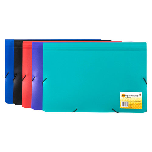 Marbig Expanding File Polypropylene 12 Pocket Foolscap Assorted