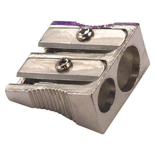 Marbig 2 Hole Pencil Sharpener Metal Silver Box of 48