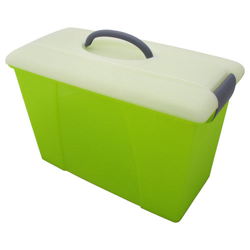 Marbig Carry Case Clear Lid Lime Base