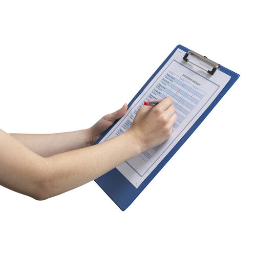 Marbig Clipboard Polypropylene Foolscap Blue Pack of 20