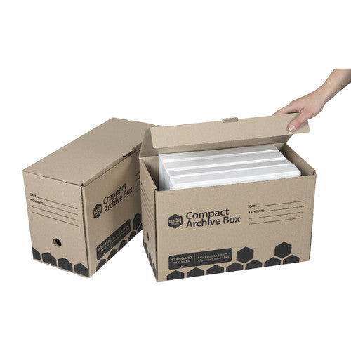 Marbig Compact Archive Box Brown Carton of 5
