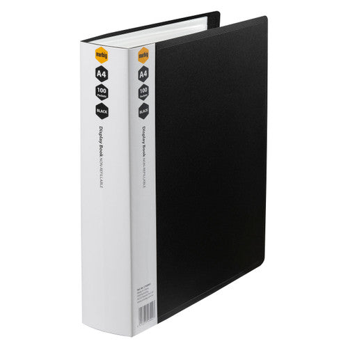 Marbig Display Book 100 Page A4 with Insert Spine Black