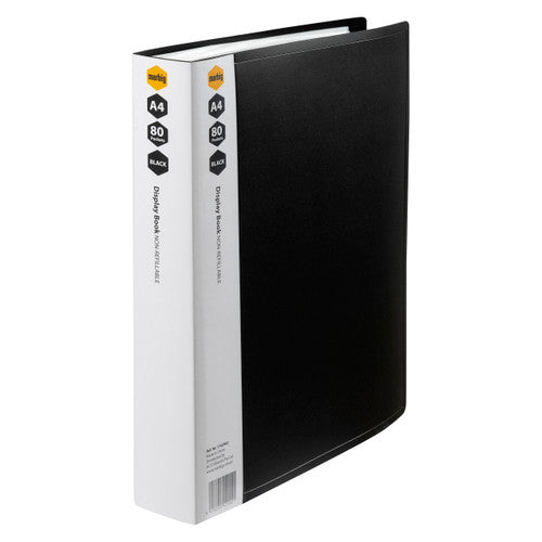 Marbig Display Book 80 Page A4 with Insert Spine Black