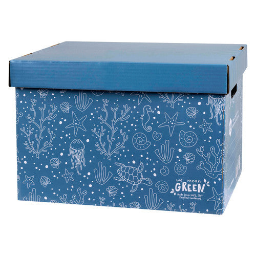 Marbig Enviro We Mean Green Archive Box Sea Blue