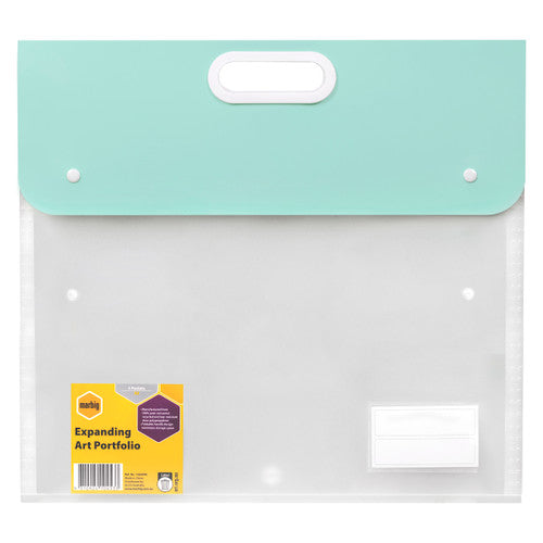 Marbig Expanding Art Portfolio A3 with Handle Pastel Assorted