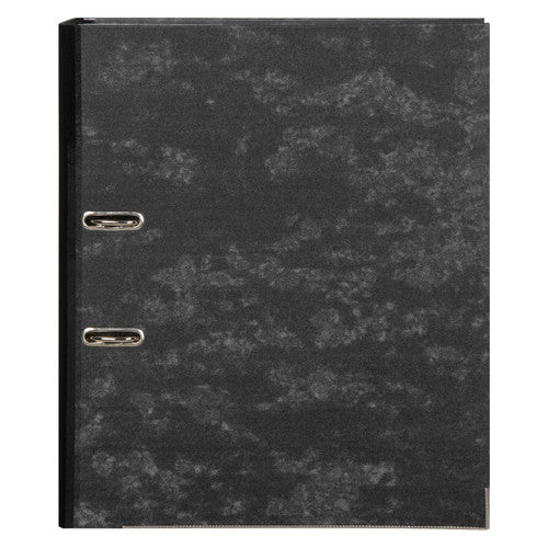 Marbig Lever Arch File Reinforced Spine Foolscap Black Mottle Box of 10