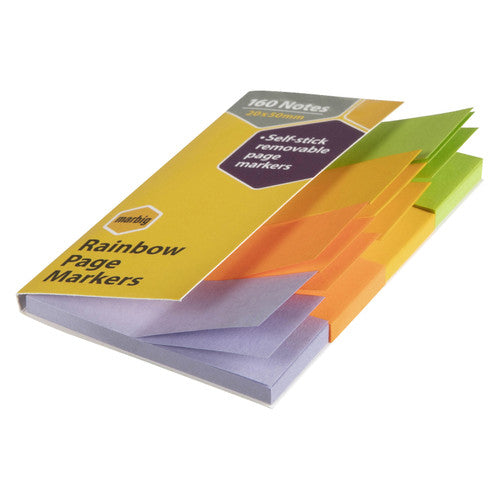 Marbig Page Markers 20 x 50mm Rainbow Assorted