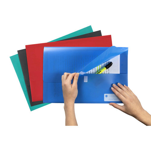 Marbig Polypick Document Wallet Foolscap Assorted Bulk Pack of 96