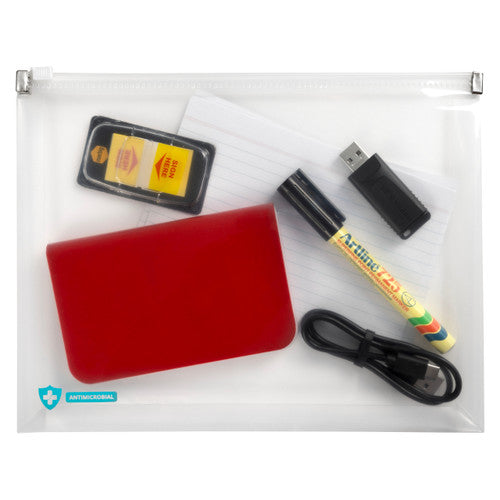 Marbig Professional Document Wallet with Zip Antimicrobial PP A5 Clear